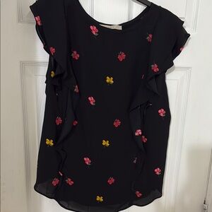 Loft Floral Black Women's Top